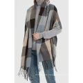 Mode langer Schal großer Gitter Winter warmer Schal